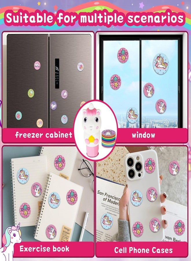 سكويشي طوابع للأطفال، ملصقات طوابع يونيكورن، مجموعة فنون وحرف إبداعية مع طوابع سهلة الاستخدام وملصقات ملونة، طوابع لمجموعة الحرف اليدوية للمنزل والسفر والحفلات - Image 3